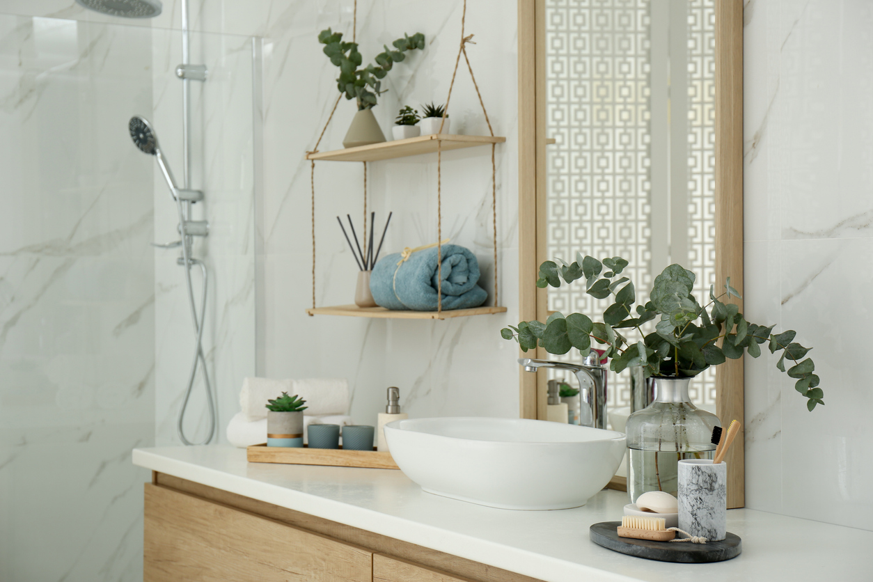 Mettez des plantes vertes dans votre salle de bain!